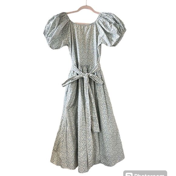 Loveshackfancy Floral Lais Celebration 100% Cotton Poplin Midi Dress sz 0 - Picture 3 of 7